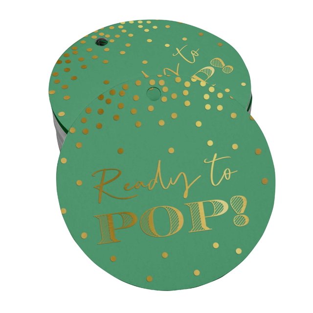 Inkdotpot Pack Of 100 Real Gold Foil Paper Tags Ready To Pop Baby Shower Favor Hang Tags