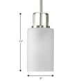 thumbnail image 6 of League Collection One-Light Brushed Nickel and Etched Glass Modern Farmhouse Mini-Pendant Hanging Light, 6 of 6