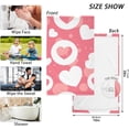 thumbnail image 6 of SKYSONIC 2 PCS Cute Hearts Bath Towels Set 16"x28", Cotton Face Towel Water Absorbent Lightweight Quickdry Hand Towels for Bathroom Ktichen Travel Gym, 6 of 7