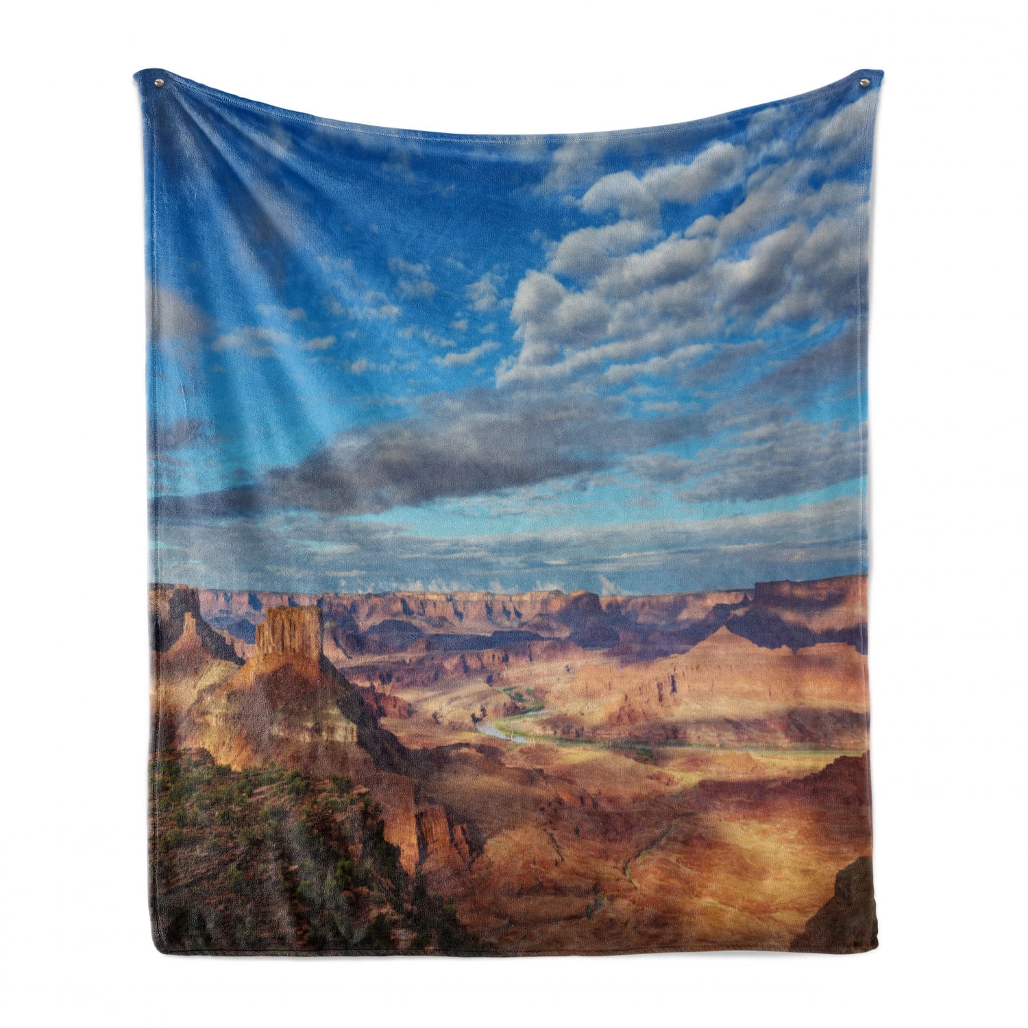 Ambesonne Ombre Soft Flannel Fleece Throw Blanket Cozy Plush for Indoor and Outdoor Use Blue Birght Clear Skies on a Summer Season Day Inspired Themed Sky Blue Colored Modern Artprint 50 x 70
