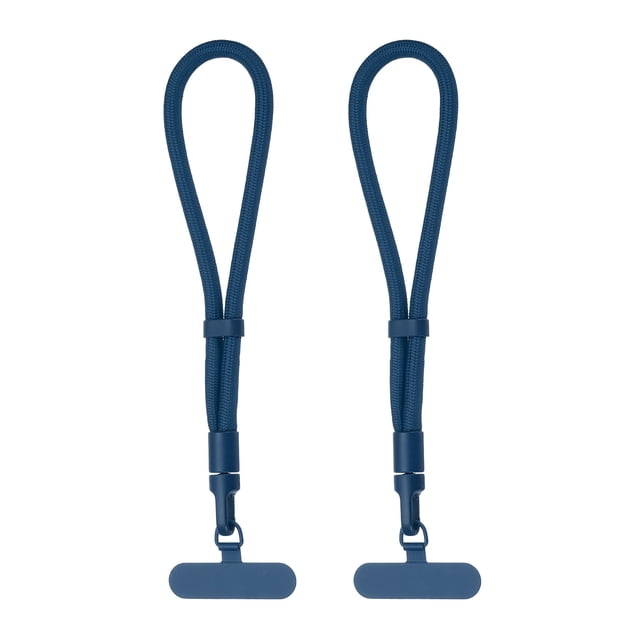 Uxcell Sangle Universelle pour Poignet, Lot de 2 Sangle de Téléphone Réglable en Polyester avec Patch en Acier Inoxydable Lanière Multifonctionnelle pour Cellulaire pour la Plupart des Téléphone Intelligent, Bleu