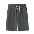 thumbnail image 2 of pstuiky Pantalones cortos de gimnasio para hombre, Pantalones cortos transpirables de color liso para hombre, informales, para vacaciones, con bolsillos Pantalones cortos de baloncesto, 2 of 4