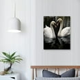thumbnail image 3 of Nawypu  Black and White Swans canvas wall art, Animal poster painting, decorative art for couples' bedroom, kitchen, office, gifts for loved ones, Valentine's Day gifts, 3 of 4