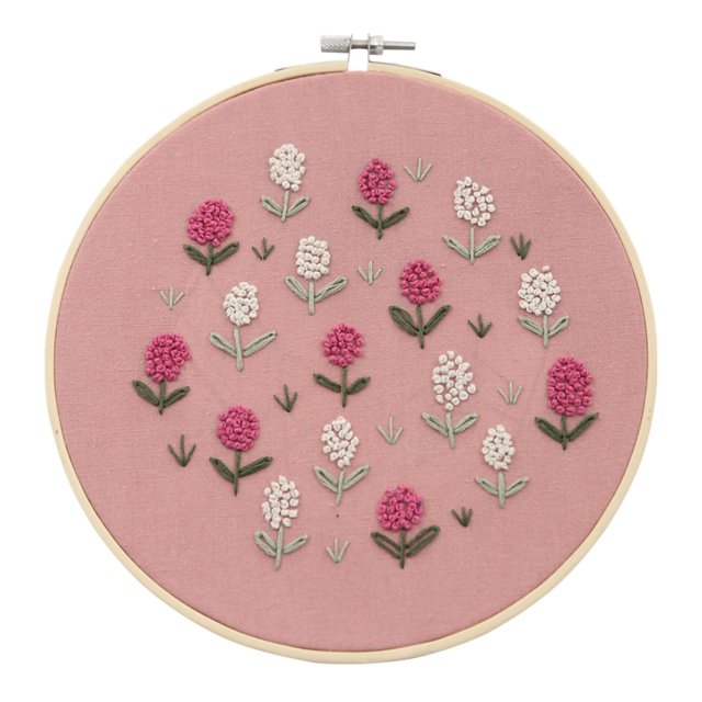 Kit de bordado estampado floral bordado conjunto DIY bolsa de material para principiantes entusiasta tulipán 20cm marco de bordado de plástico