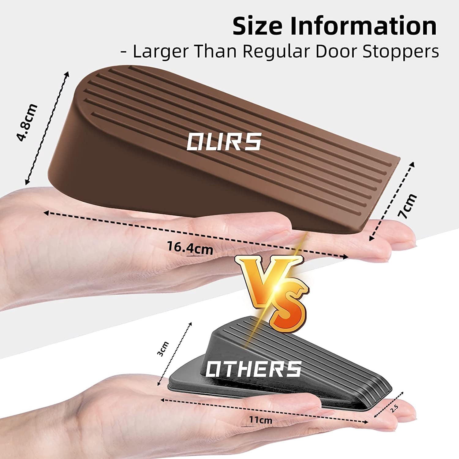 Security Door Stops: Heavy Duty Rubber Door Wedges, Stackable Door...