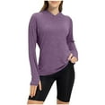 thumbnail image 4 of ZJXFGS Long Sleeve Athletic Shirts for Women Sunshirts for Women Women'S Autumn Running Tops Dry Fit Long Sleeve Shirts for Women Purple L, 4 of 6