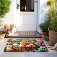 thumbnail image 2 of Easter Bunny & Egg Flannel Non-Slip Rug, Washable Farmhouse Mat for Kitchen Laundry Room Bathroom Decor, 2 of 15