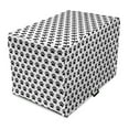 thumbnail image 1 of Paw Print Dog Crate Cover, Symmetric Continuous Pattern of Pet Lover Conceptual Animal Marks, Easy to Use Pet Kennel Cover for Dogs, 35" x 23" x 27", Charcoal Grey and White, by Ambesonne, 1 of 6