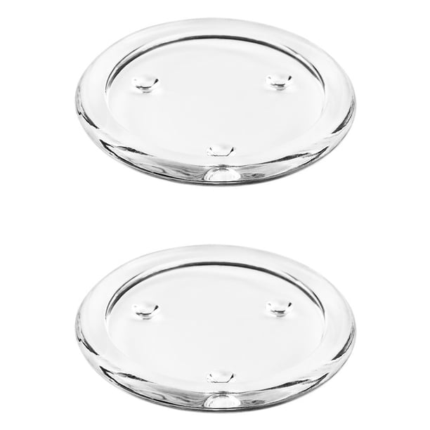 2 bandejas redondas para velas de vidrio para el hogar, candelabros sencillos, decoraciones de mesa