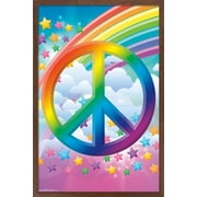 Peace Sign - Rainbows Wall Poster, 14.725" x 22.375", Framed