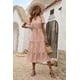 thumbnail image 3 of Vestido PRETTYGARDEN Verano 2025 Cuello en V, Capas, Albaricoque S, 3 of 8