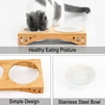 thumbnail image 4 of Raised Pet Bowls for Cats and Small Dogs, Bamboo Elevated Dog Cat Food and Water Bowls Stand Feeder - ceramics, 4 of 5