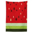 thumbnail image 3 of Ambesonne Nature Tablecloth Rectangular Table Cover, Watermelon Macro Fruit, 52"x70", Red Green Black, 3 of 4
