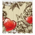 thumbnail image 2 of Love Decor Shower Curtain Set, Pattern Valentine'S Day With Flowers And Butterfly Holiday Love Antiquity, Bathroom Accessories, 69W X 70L Inches, By Ambesonne, 2 of 2