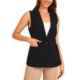 thumbnail image 1 of Chaleco sin mangas de moda para mujer INSPIRE CHIC con botones y cinturón en forma de V, 1 of 1