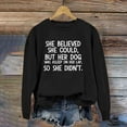 thumbnail image 2 of Tiqkatyck Valentine Shirts for Women, Women's Sweatshirts Pullover She Could But Her Dog Was Asleep On Her Lap Funny Letters Shirts, Sweatshirt for Women, Gifts for Women Coffee, 2 of 4