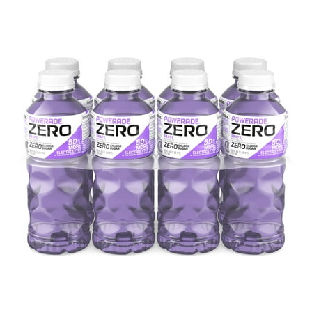 POWERADE Zero Sugar Grape Electrolyte Sports Drink, 20 fl oz, 8 Pack Bottles