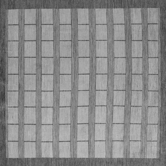 Ahgly Company Indoor Square Checkered Gray Modern Area Rugs, 3' Square