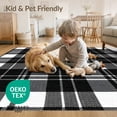 thumbnail image 4 of ODIKA 8'x10' Washable Area Rug Plaid Interlocking Border Geometric Stripe Fireplace Contemporary for Dining Room, Large Office, Lounge, Non-Slip Chair-Friendly Mat, 4 of 7