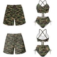 thumbnail image 6 of XYZCANDO His and Hers Matching Swimwear Set Fish Camouflage Print Beach Trunks for Men & Crisscross Back Bikini for Women Couple Beachwear for Vacation Honeymoon Pool Party Summer Beach Outfit, 6 of 6
