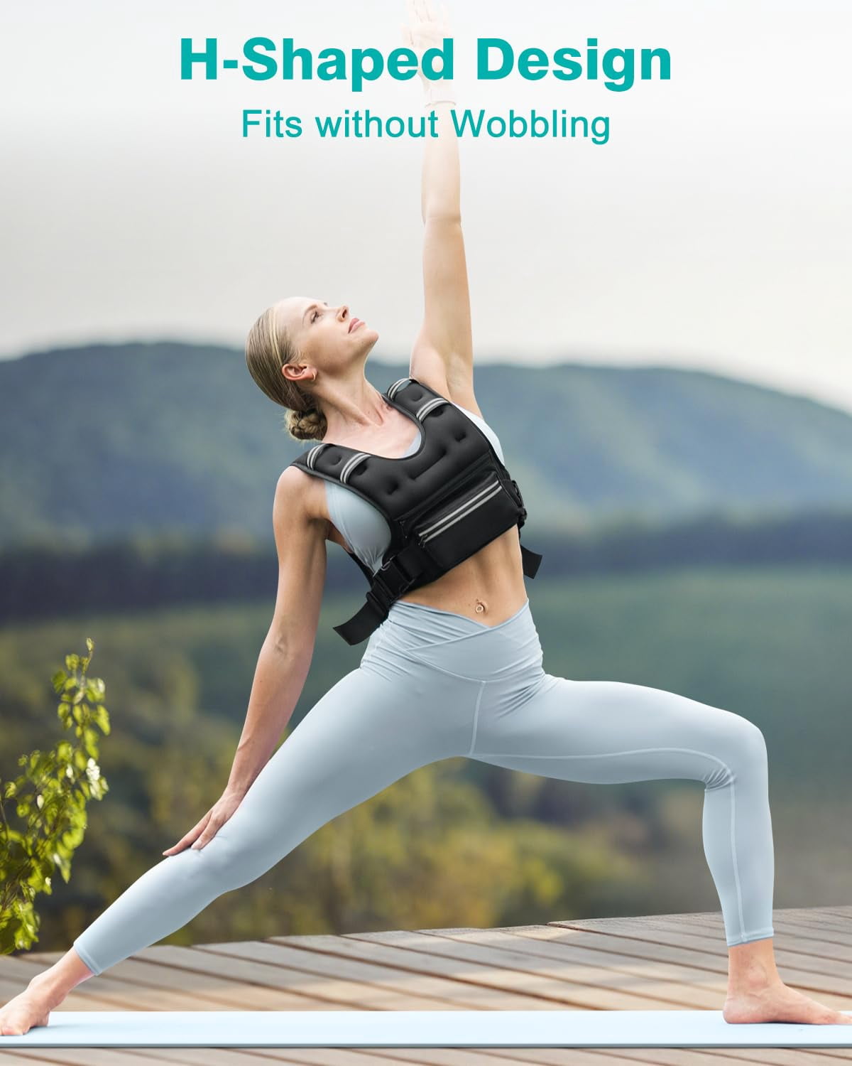 Black 8 lb Weighted Vest for Workout Running Walking