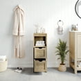 thumbnail image 3 of Flash Furniture Farmhouse Bathroom Storage Organizer with Two Removable Drawers and Open Display Shelf in Brown, 3 of 12