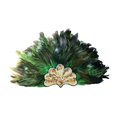 thumbnail image 3 of Tocado de plumas artificiales para hombres y mujeres, ideal para escenarios, disfraces y juegos de rol. Verde, 3 of 9