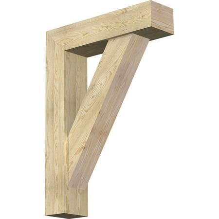 

Ekena Millwork 8 W x 32 D x 44 H Traditional Block Rough Sawn Bracket w/ Offset Brace Douglas Fir
