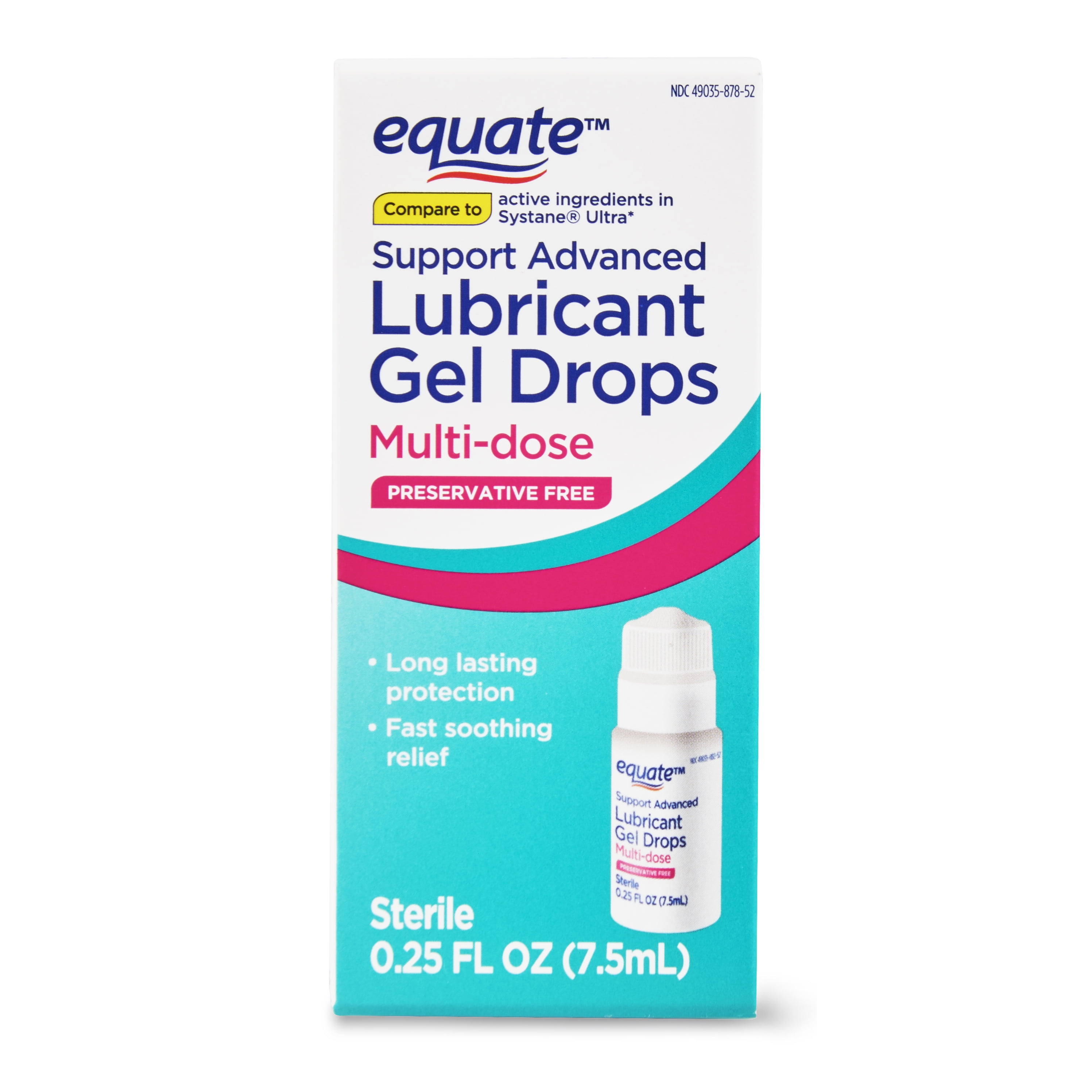 Equate Support Advanced Lubricant Gel Drops, 0.25 fl oz