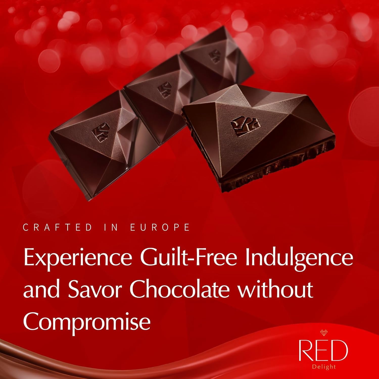 RED Delight Dark Chocolate 12 Count Box of Grab N Go Travel Size Bars (0.92 Ounces Each)