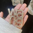 thumbnail image 2 of Luxury Elegant Wang Letter Rhinestone Women Brooch Badge Pin Simple Temperament Jewelry For Women Wang Earrings Stud, 2 of 8