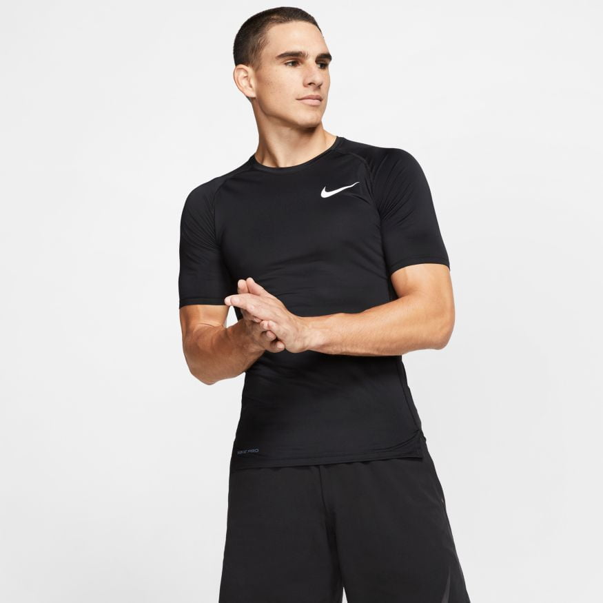 geur hoorbaar efficiënt Nike Pro Men's Tight Fit Short-Sleeve Training Top BV5631-010 Black -  Walmart.com