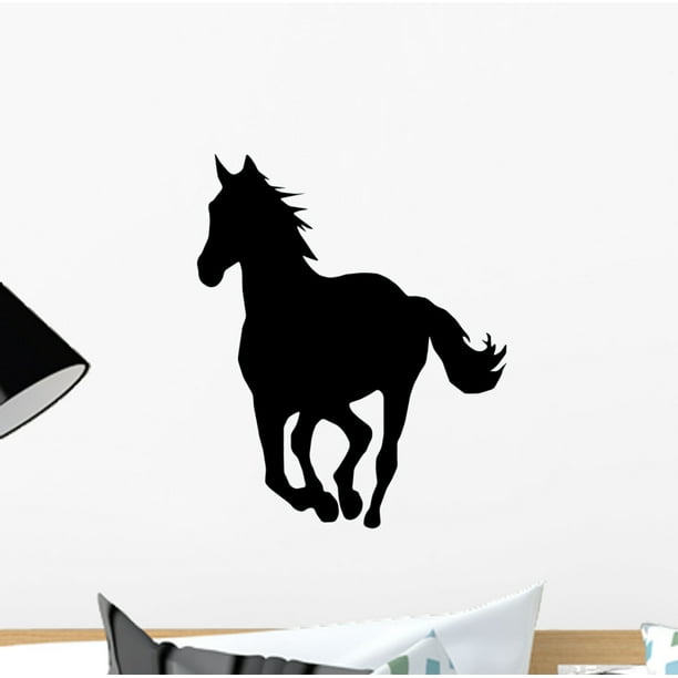 Galloping Horse Silhouette Wall Decal Sticker, Wallmonkeys Peel & Stick