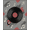 Black Red Gray, Pattern 11, variant on ODIKA 8'x10' Washable Area Rug Non-Slip Chair-Friendly Mat Music Retro Note Record Album Round Repeating Circle Movie Vinyl for Dining Room, Large Office, Lounge