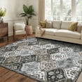 thumbnail image 2 of Hasoo Large Area Rug 9' x 12' Rug for Living Room Bedroom Floral Non-Slip Washable Accent Indoor Carpet, Gray/Brown, 2 of 6