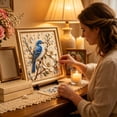 thumbnail image 3 of JWZZYD Bird Pearl Art DIY Kit, Framed Elegant Bird and Flower Painting Kit, Pearl Art Supplies for Adult Beginners and Enthusiasts, NO Frame, Handmade Gift & Home Wall Decoration (Bluebird), 3 of 5