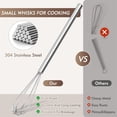 thumbnail image 5 of Guczhu Whisk Set, 10 Inch 304 Stainless Steel Mini Whisks for Cooking Baking Mixing Ingredients and Deep Containers, Silver, 5 of 9