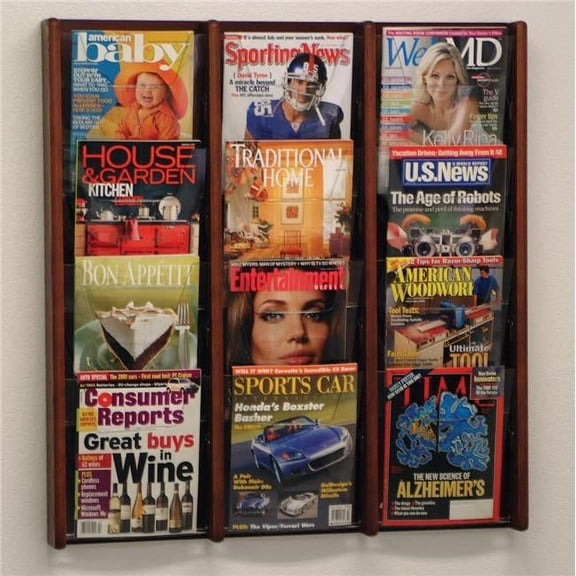 Wooden Mallet  4 x 3 in. Stance 12 Pocket Wall Display - Black & Mahogany