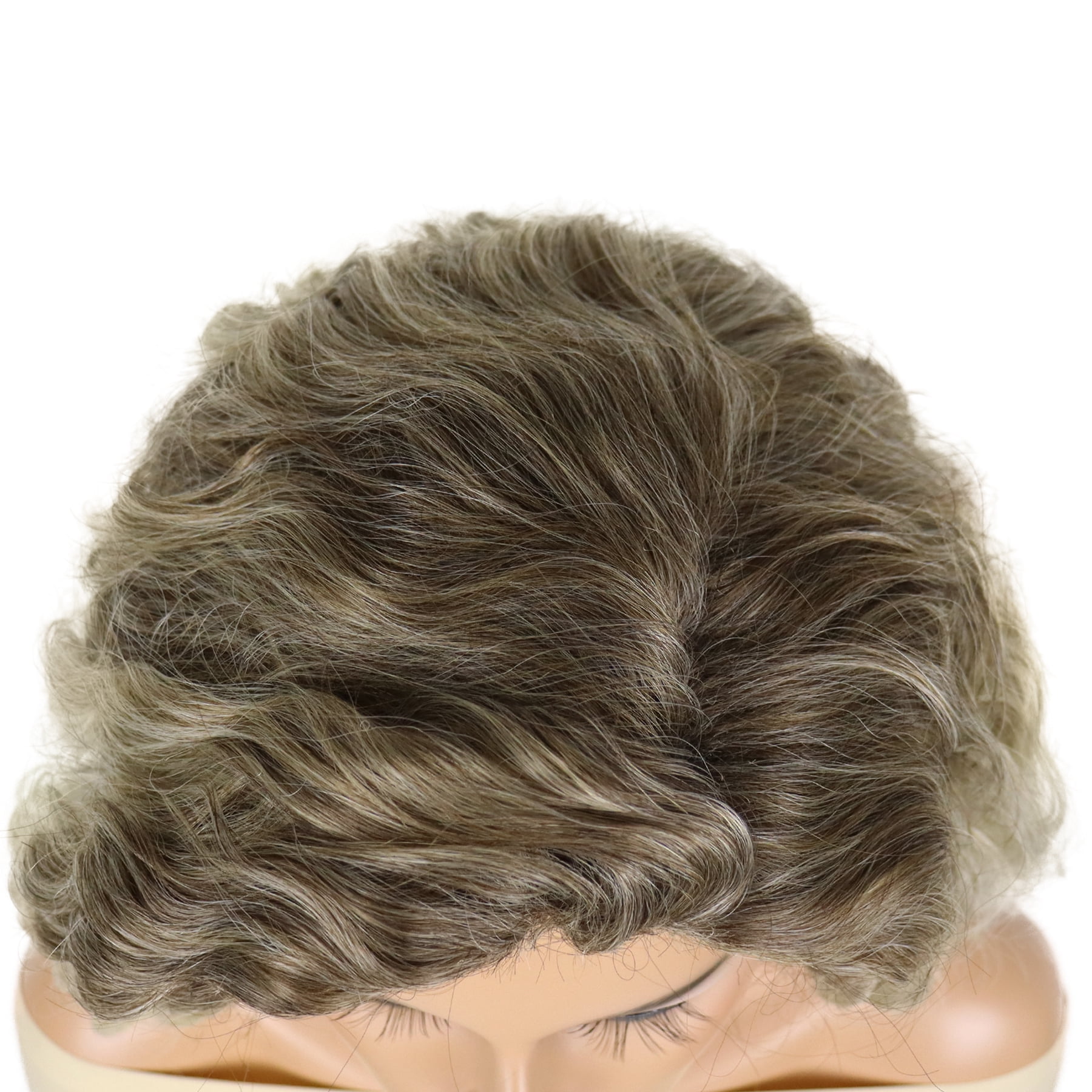 28 inch Long Ombre Blonde Curly Wigs for Women Gradient Color Ash Blonde Wig in Synthetic Hair
