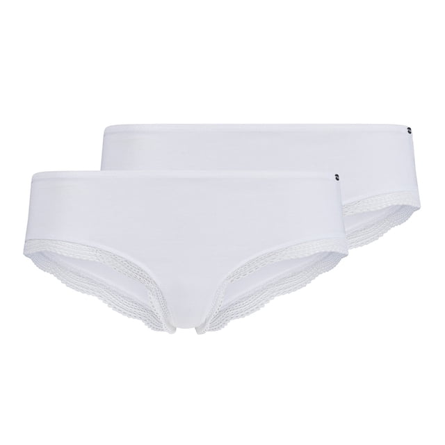 SKINY Calzoncillos para mujer, pack de 2 - Rio Slip DP, Classic Cotton, encaje, algodón elástico Blanco XL (X-Large)