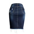 thumbnail image 5 of Dark Royal Blue for Teen Girls Faux Gauze Linen Denim Mini Short Casual Western Ripped with Slit Pencil Distressed Skirts Womens 2025 Clothes Fashion Country Concert 3XL, 5 of 8