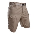 thumbnail image 2 of Men's Cargo Shorts Multi-Pocket Elastic Waistband Short Drawstring Ripstop Straight Leg Cargo Short Casual Loose Fit Hiking Running Outdoor Bermuda Shorts,Brown M, 2 of 6