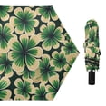 thumbnail image 4 of ALAZA St Patrick Art Clover UPF 50+ Compact Folding Umbrella for Rain Travel Umbrella Packable, 4 of 8