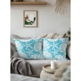 thumbnail image 2 of Outdoor Pillows Waterproof, Teal Starfish Coastal Throw Pillows with Inserts Included, Summer Coral Shell Beach Nautical Indoor Outdoor Decorative Lumbar Pillow for Bed/Couch/Patio 16"x16", 1Pcs, 2 of 8