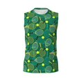 thumbnail image 6 of Lsque Tennis Rackets and Balls Print Men's Cotton Blend Sleeveless Muscle Shirts (S-3XL)- Moisture Wicking, Odor Protection, UPF 30+,Small, 6 of 8