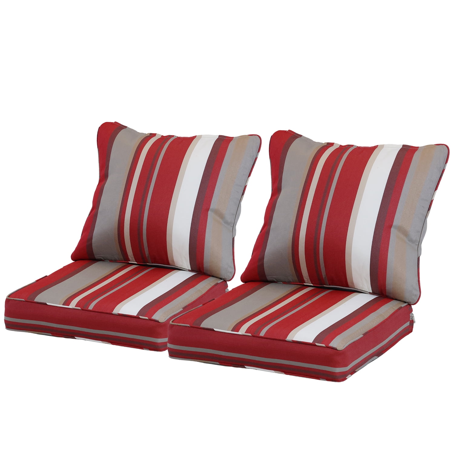 Aoodor Patio Furniture One Seater Bench Cushion Set of 2