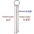 thumbnail image 3 of Long Quick Release Pin - Diameter 0.236" (6mm), Usable Length 5-3/4" (146mm) - 2 Pack, Full 316 Stainless Steel, 3 of 5