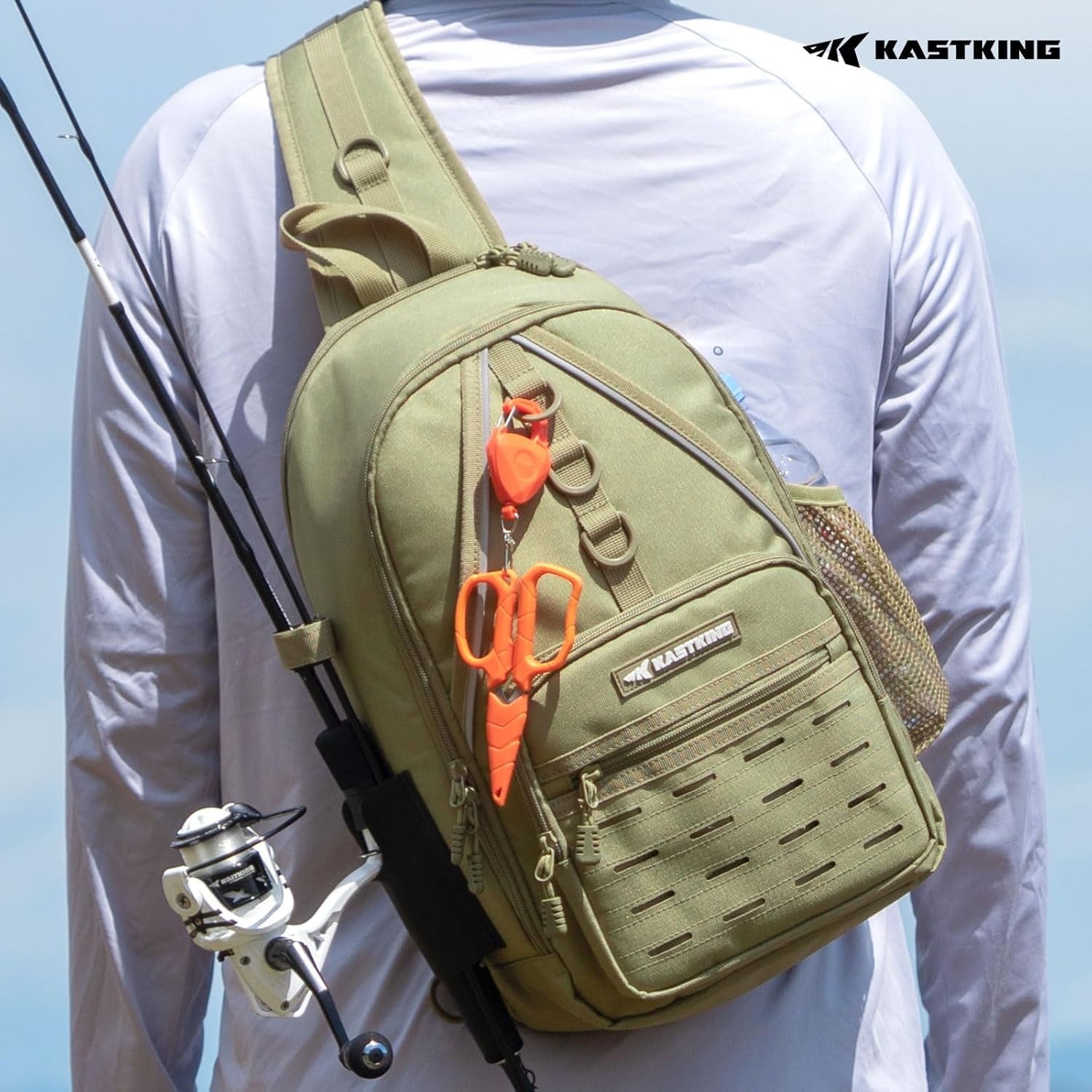 KastKing Karryall Sling Tackle Bag–Fishing Sling Pack,Fishing Backpack With Rod Holder, Gear Storage