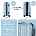 thumbnail image 3 of TRACK TRAVEL Ensemble de Bagages 4 Pcs ABS+PC Coque Rigide Extensible Serrure TSA Chariot en Aluminium Roues Pivotantes (Bleu Ciel, Ensemble de 6 Pcs), 3 of 7