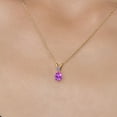 thumbnail image 3 of Gem Stone King 14K Yellow Gold Pink Created Sapphire and Blue Tanzanite Pendant Necklace for Women | 1.03 Cttw | Gemstone September Birthstone | Pear Shape 7X5MM | With 18 inch Chain, 3 of 6
